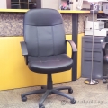 Black Leather High Back Adjustable Rolling Chair